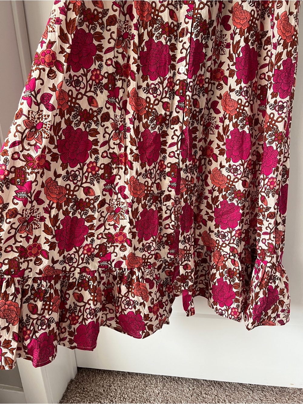 Mille Laurel Dress Floral Maxi in Pondicherry (Fuchsia and Cream) - NWT!! - Picture 15 of 16